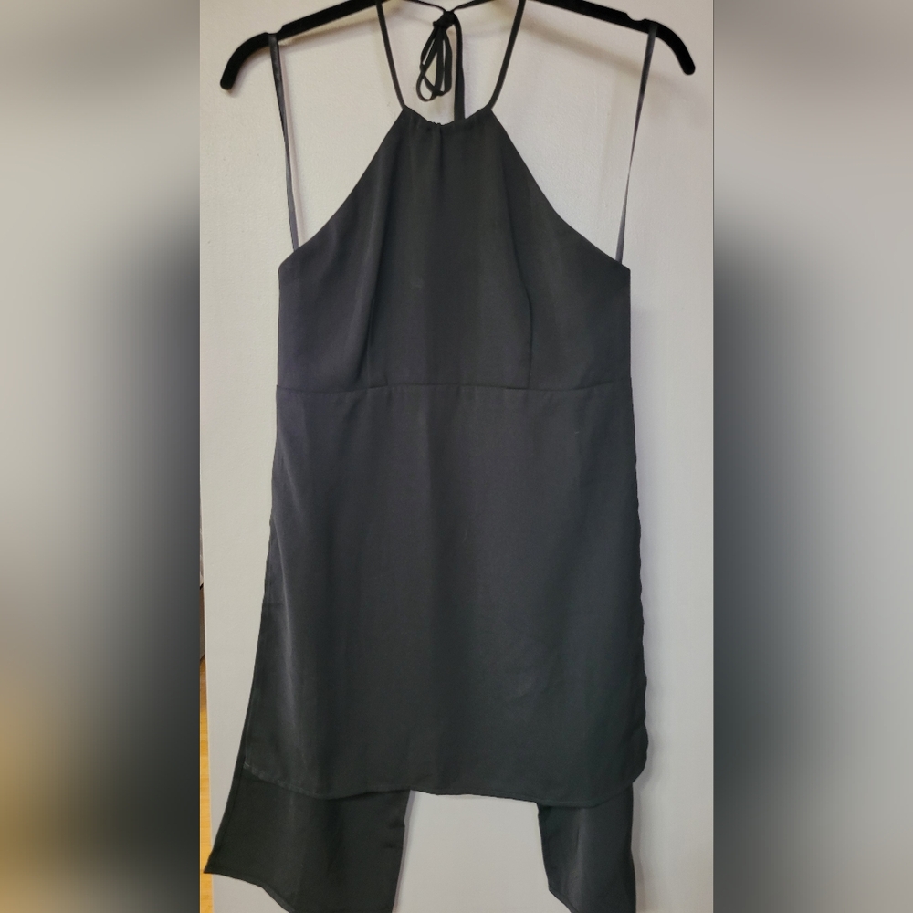 Coverii Black Halter Top Shirt
